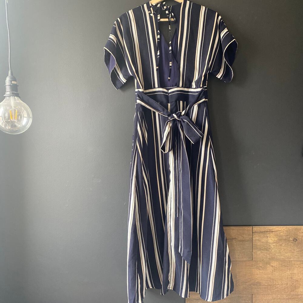 One One Six Striped Short Sleeve Midi Dress Size Small - Picture 6 of 12